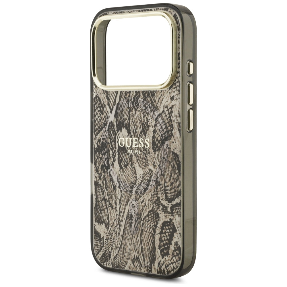 MagSafe Case for Apple iPhone 18 Pro / 17 Pro, Guess, Python Pattern, Brown