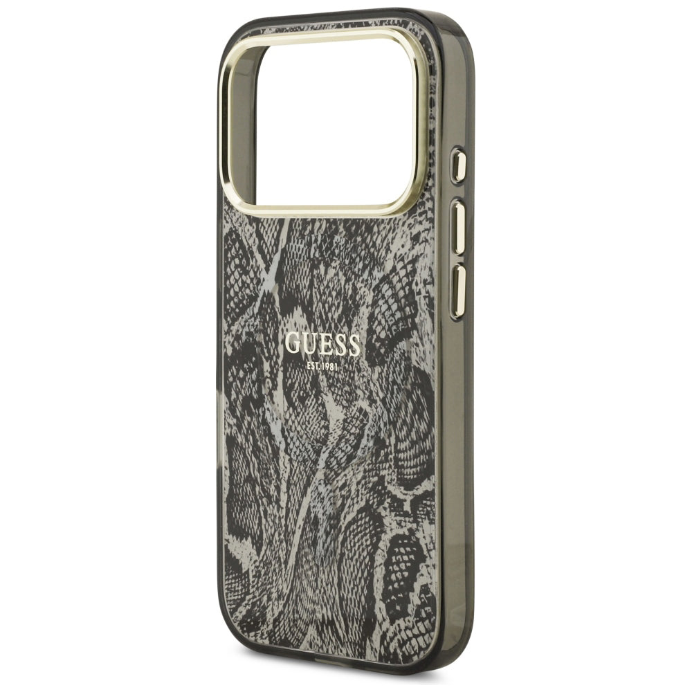 MagSafe Case for Apple iPhone 18 Pro / 17 Pro, Guess, Python Pattern, Black