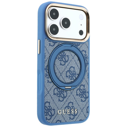 MagSafe Case for Apple iPhone 18 Pro / 17 Pro, Guess, Ring Stand 360 4G Classic Logo, Blue