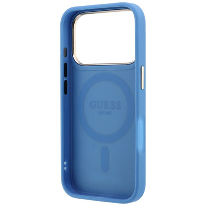 MagSafe Case for Apple iPhone 18 Pro / 17 Pro, Guess, Ring Stand 360 4G Classic Logo, Blue