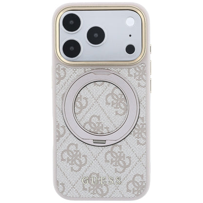 MagSafe Case for Apple iPhone 18 Pro / 17 Pro, Guess, Ring Stand 360 4G Classic Logo, Pink