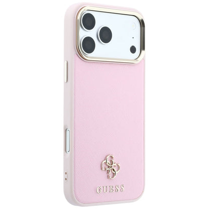 Custodia MagSafe per Apple iPhone 18 Pro / 17 Pro, Guess, Saffiano Small 4G Classic, Rosa