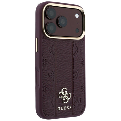 Custodia MagSafe per Apple iPhone 18 Pro / 17 Pro, Guess, Stripe Peony 4G, Vinaccia