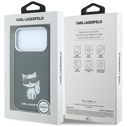 Custodia MagSafe per Apple iPhone 18 Pro / 17 Pro, Karl Lagerfeld, Choupette Sketch, Nera