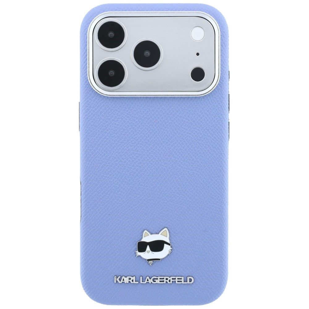 Custodia MagSafe per Apple iPhone 18 Pro / 17 Pro, Karl Lagerfeld, Grained Choupette Head, Bleu