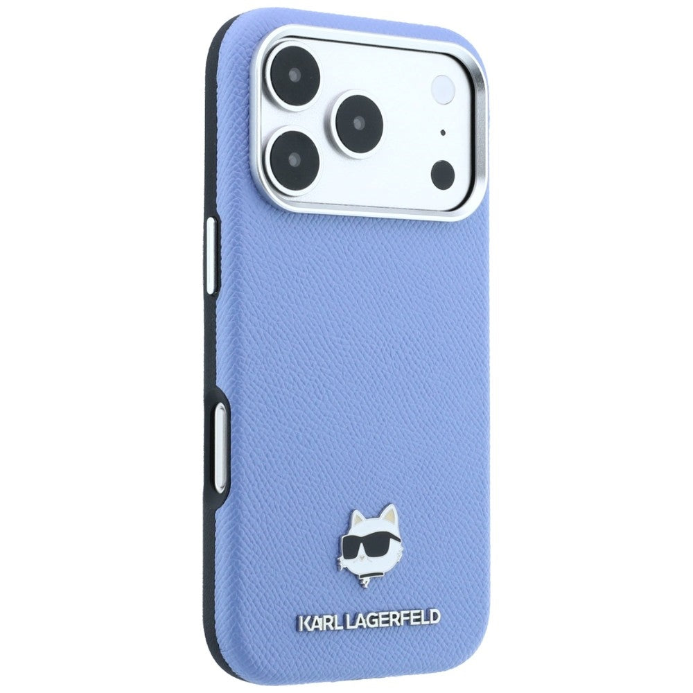 Custodia MagSafe per Apple iPhone 18 Pro / 17 Pro, Karl Lagerfeld, Grained Choupette Head, Bleu