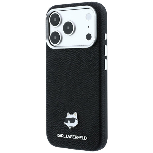 Custodia MagSafe per Apple iPhone 18 Pro / 17 Pro, Karl Lagerfeld, Grained Choupette Head, Nera
