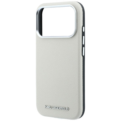 Custodia MagSafe per Apple iPhone 18 Pro / 17 Pro, Karl Lagerfeld, Logo Allungato Granulato, Beige