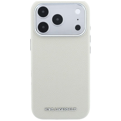 Custodia MagSafe per Apple iPhone 18 Pro / 17 Pro, Karl Lagerfeld, Logo Allungato Granulato, Beige