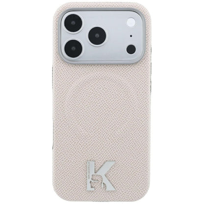 Custodia MagSafe per Apple iPhone 18 Pro / 17 Pro, Karl Lagerfeld, Grained Embossed Ring, Beige