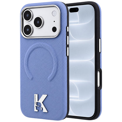 Custodia MagSafe per Apple iPhone 18 Pro / 17 Pro, Karl Lagerfeld, Grained Embossed Ring, blu