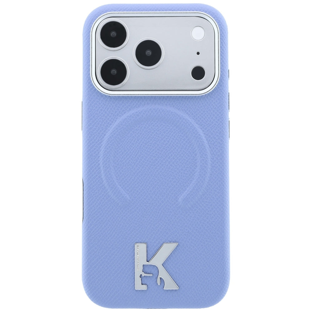 Custodia MagSafe per Apple iPhone 18 Pro / 17 Pro, Karl Lagerfeld, Grained Embossed Ring, blu