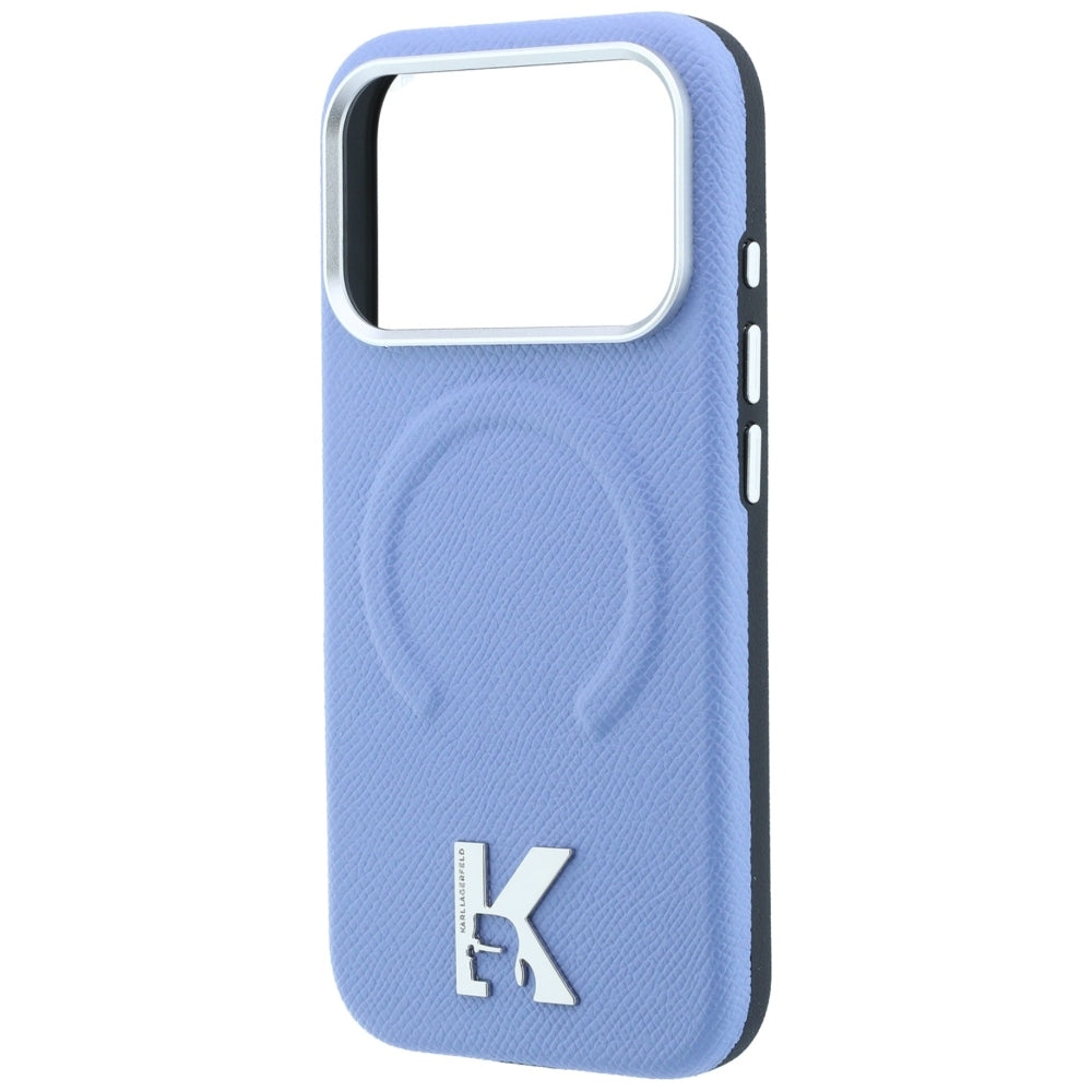 Custodia MagSafe per Apple iPhone 18 Pro / 17 Pro, Karl Lagerfeld, Grained Embossed Ring, blu