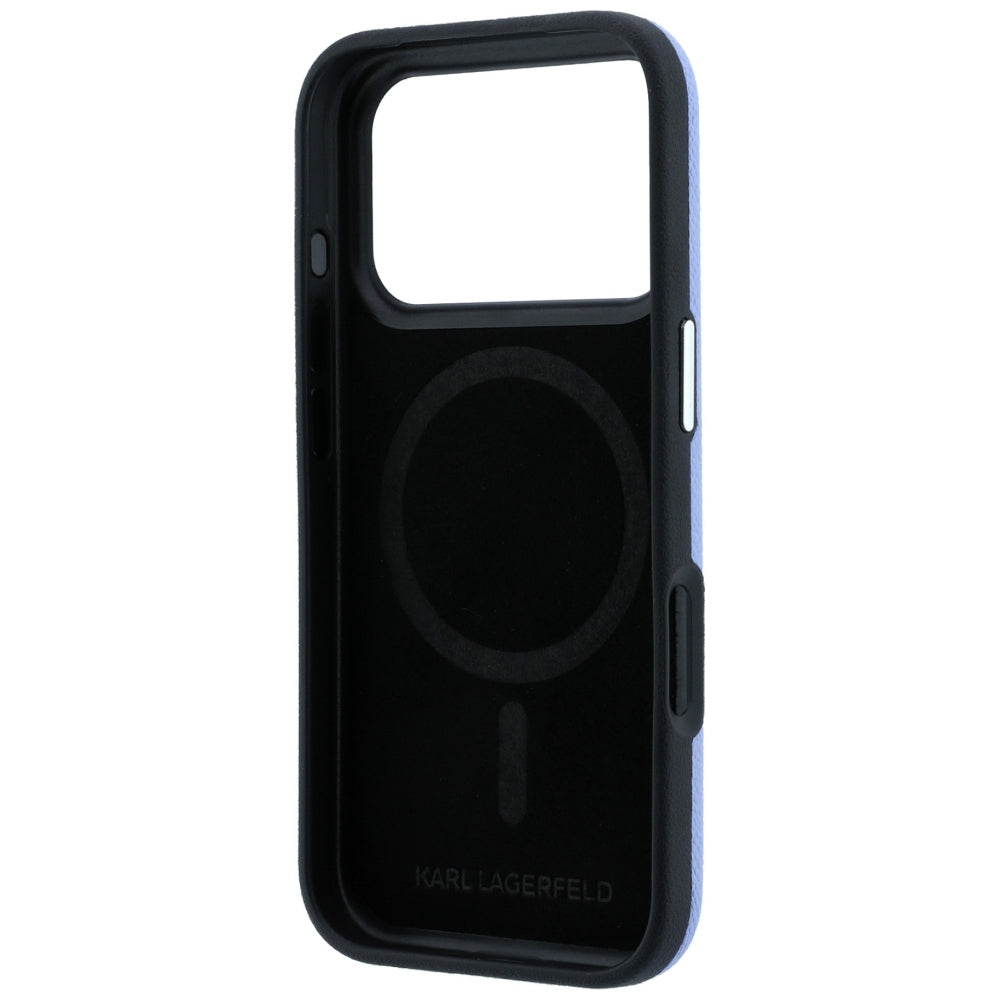 Custodia MagSafe per Apple iPhone 18 Pro / 17 Pro, Karl Lagerfeld, Grained Embossed Ring, blu