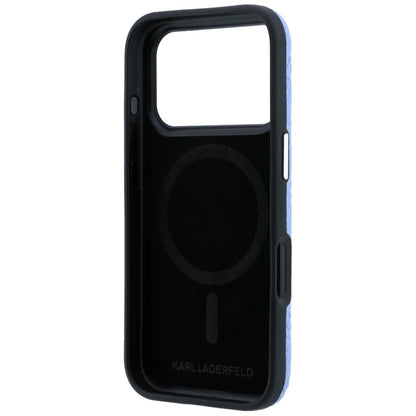 Custodia MagSafe per Apple iPhone 18 Pro / 17 Pro, Karl Lagerfeld, Logo in Metallo Granulato, Blu