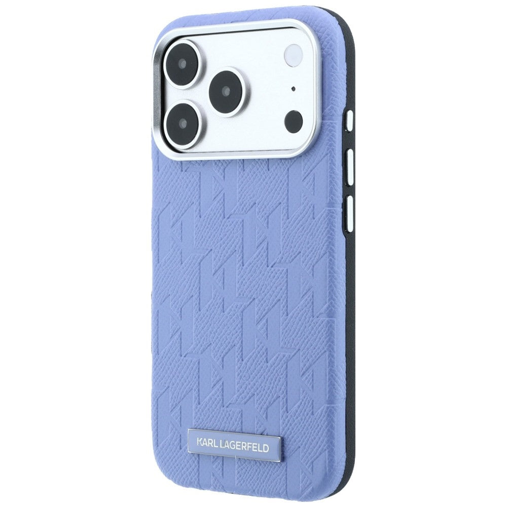 Custodia MagSafe per Apple iPhone 18 Pro / 17 Pro, Karl Lagerfeld, Logo in resina monocromatica granulata, Blu