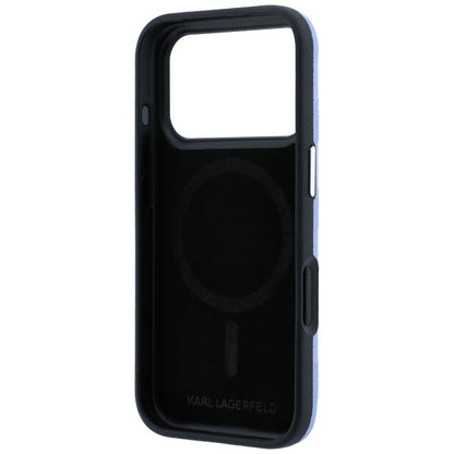 Custodia MagSafe per Apple iPhone 18 Pro / 17 Pro, Karl Lagerfeld, Logo in resina monocromatica granulata, Blu