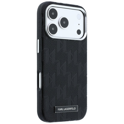 Custodia MagSafe per Apple iPhone 18 Pro / 17 Pro, Karl Lagerfeld, Logo in resina monocromatica granulata, Nera