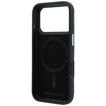 Custodia MagSafe per Apple iPhone 18 Pro / 17 Pro, Karl Lagerfeld, Logo in resina monocromatica granulata, Nera
