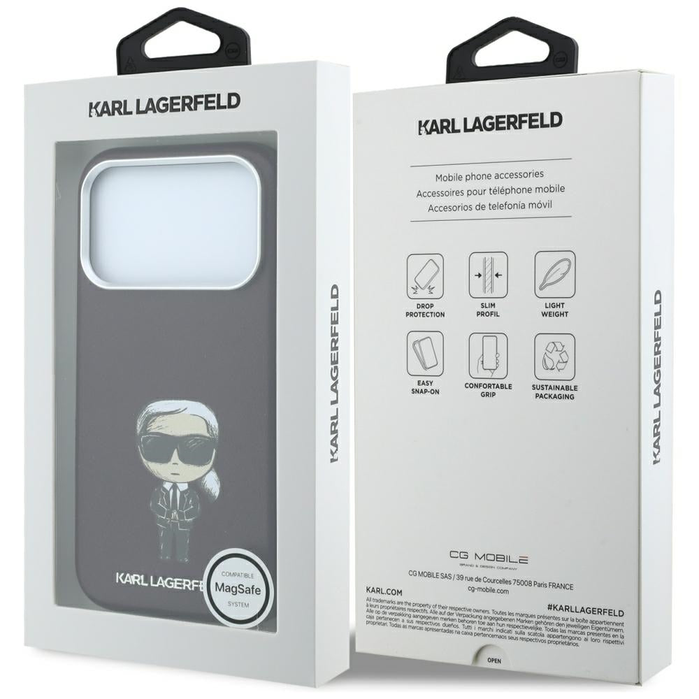 Custodia MagSafe per Apple iPhone 18 Pro / 17 Pro, Karl Lagerfeld, Ikonik Sketch, Vinaccia