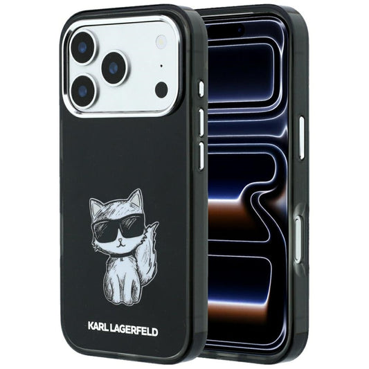 Custodia MagSafe per Apple iPhone 18 Pro / 17 Pro, Karl Lagerfeld, IML Choupette Body Sketch Print, Nera