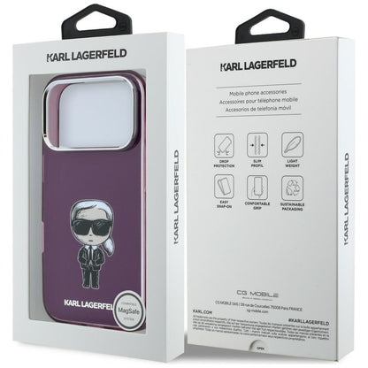 Custodia MagSafe per Apple iPhone 18 Pro / 17 Pro, Karl Lagerfeld, HC IML Ikonik Sketch Print, color bordeaux