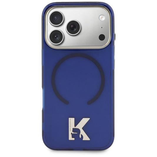 Custodia MagSafe per Apple iPhone 18 Pro / 17 Pro, Karl Lagerfeld, IML Karl Head Logo, blu
