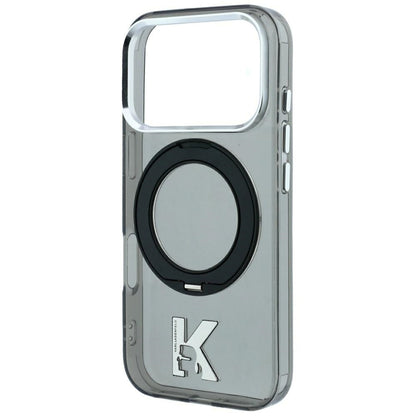 Custodia MagSafe per Apple iPhone 18 Pro / 17 Pro, Karl Lagerfeld, IML Ring Stand Kameo Metal, Nera