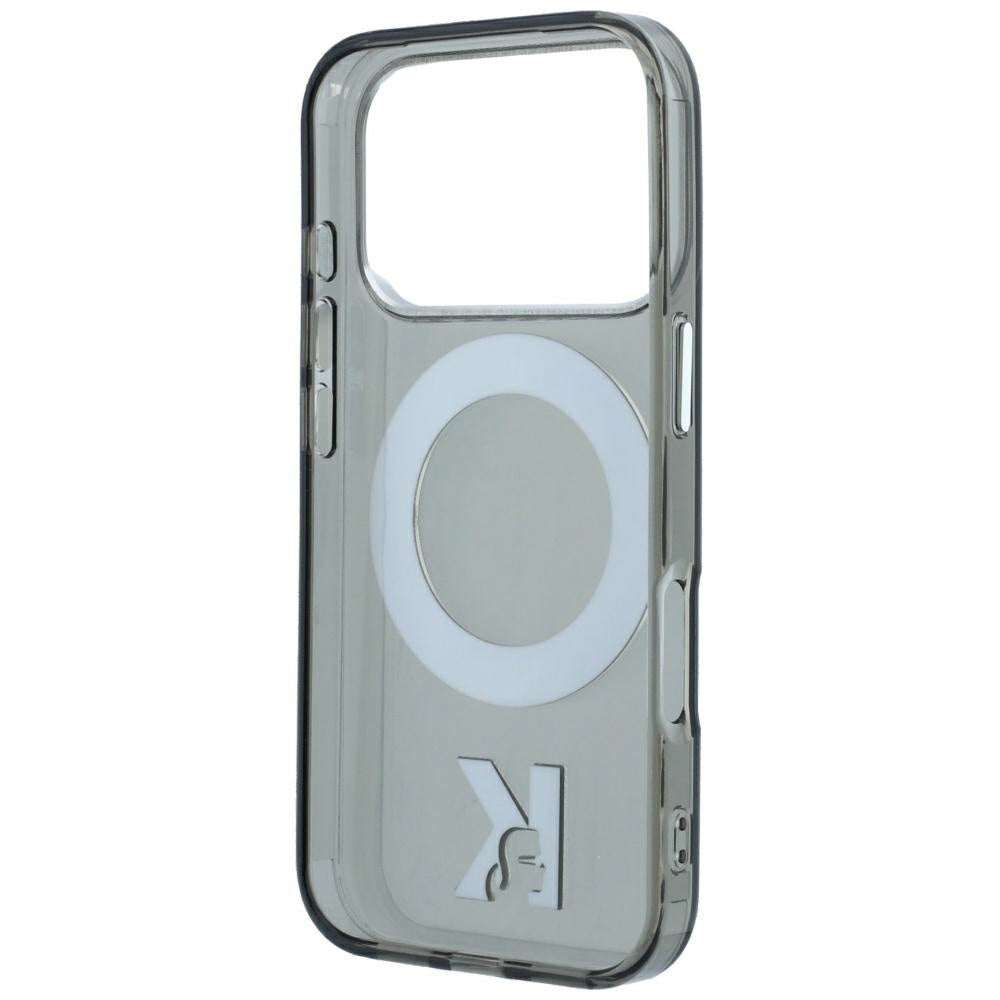 Custodia MagSafe per Apple iPhone 18 Pro / 17 Pro, Karl Lagerfeld, IML Ring Stand Kameo Metal, Nera