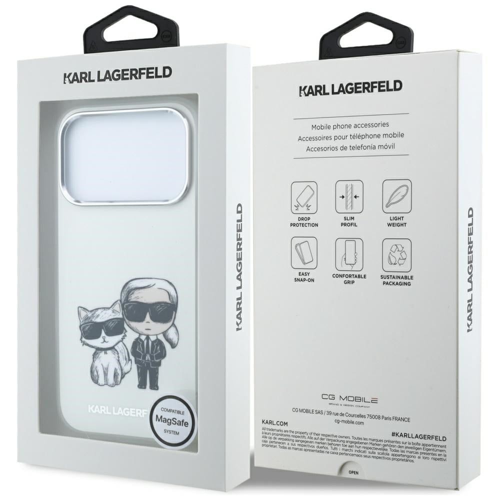 Custodia MagSafe per Apple iPhone 18 Pro / 17 Pro, Karl Lagerfeld, KC Bodies Sketch, Beige