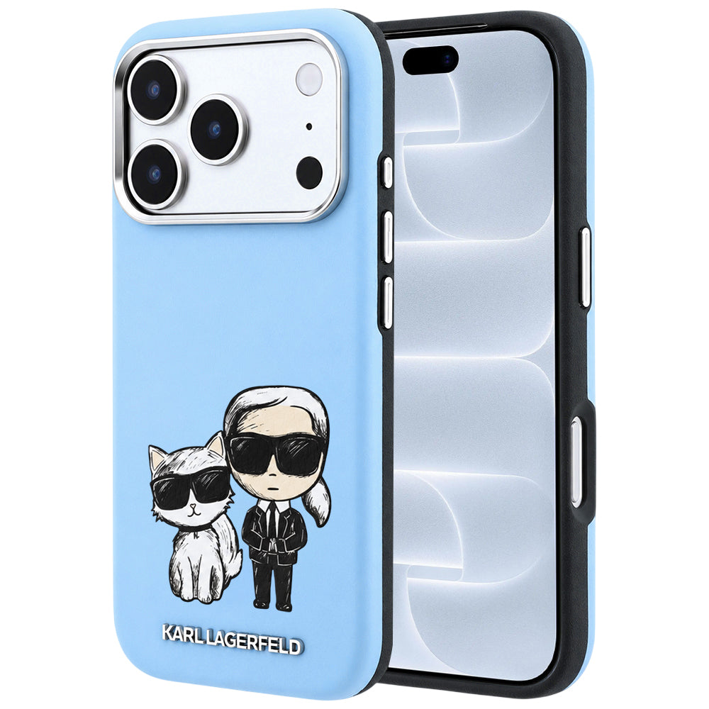 MagSafe Case for Apple iPhone 18 Pro / 17 Pro, Karl Lagerfeld, KC Bodies Sketch, Blue