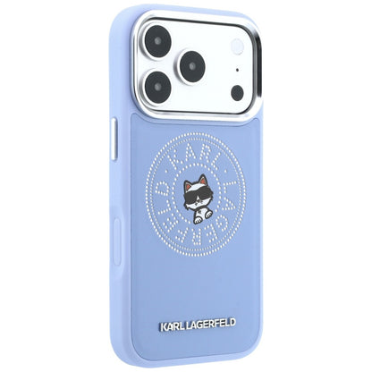 Custodia MagSafe per Apple iPhone 18 Pro / 17 Pro, Karl Lagerfeld, Point and Choupette Sketch, blu