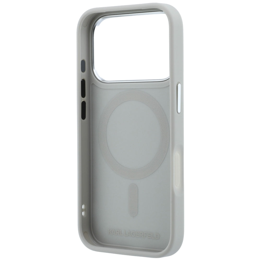 Custodia MagSafe per Apple iPhone 18 Pro / 17 Pro, Karl Lagerfeld, Point and Choupette Sketch, Grigio