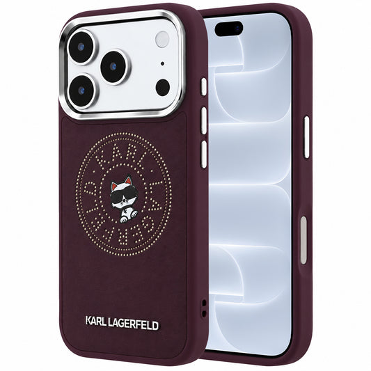 Custodia MagSafe per Apple iPhone 18 Pro / 17 Pro, Karl Lagerfeld, Point and Choupette Sketch, Vinaccia