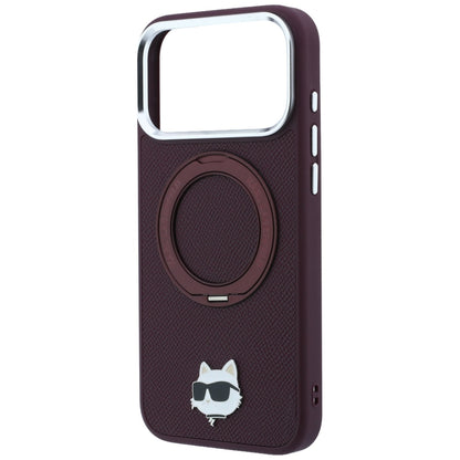 Custodia MagSafe per Apple iPhone 18 Pro / 17 Pro, Karl Lagerfeld, Ring Stand 360 Choupette Pin, Vinaccia