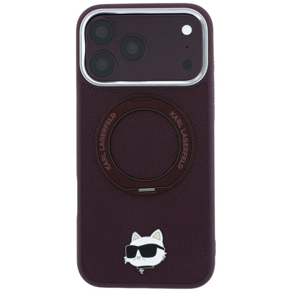 Custodia MagSafe per Apple iPhone 18 Pro / 17 Pro, Karl Lagerfeld, Ring Stand 360 Choupette Pin, Vinaccia
