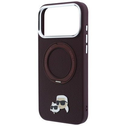 Custodia MagSafe per Apple iPhone 18 Pro / 17 Pro, Karl Lagerfeld, Ring Stand 360 Karl & Choupette Pin, Vinaccia