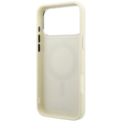 Custodia MagSafe per Apple iPhone 18 Pro / 17 Pro, Karl Lagerfeld, Ring Stand 360 Saffiano, Beige