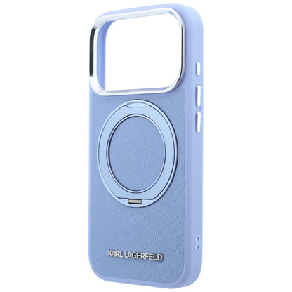 Custodia MagSafe per Apple iPhone 18 Pro / 17 Pro, Karl Lagerfeld, Ring Stand 360 Saffiano, Blu