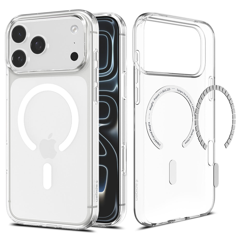 Custodia MagSafe per Apple iPhone 18 Pro / 17 Pro, Spigen, Liquid Crystal MagFit, Bianca ACS12180