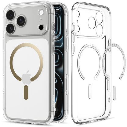 Custodia MagSafe per Apple iPhone 18 Pro / 17 Pro, Spigen, Ultra Hybrid, Oro Trasparente ACS12157
