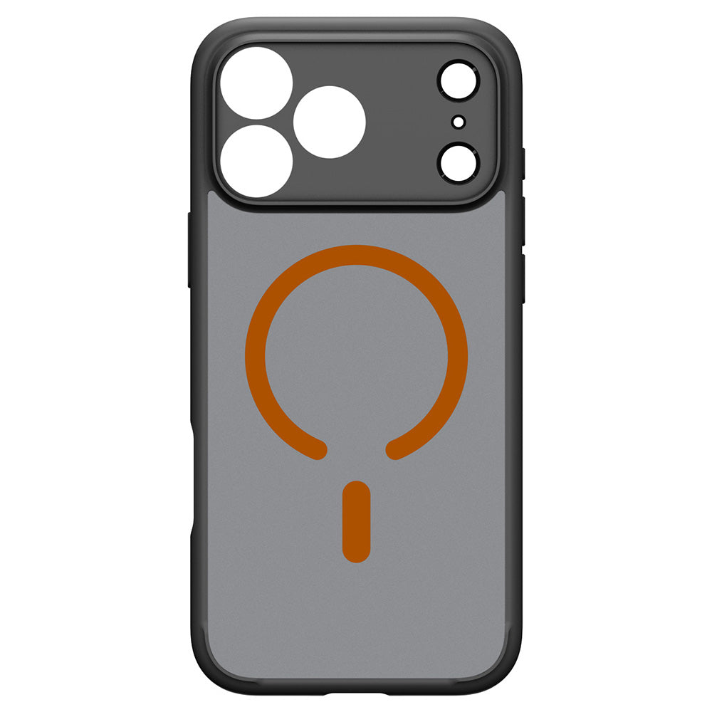 Custodia MagSafe per Apple iPhone 18 Pro / 17 Pro, Spigen, Ultra Hybrid, Nera Arancione Satinata ACS12162