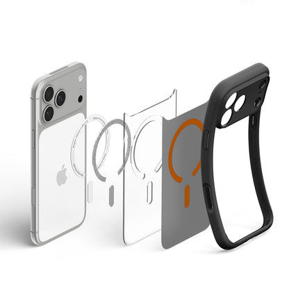 Custodia MagSafe per Apple iPhone 18 Pro / 17 Pro, Spigen, Ultra Hybrid, Nera Arancione Satinata ACS12162