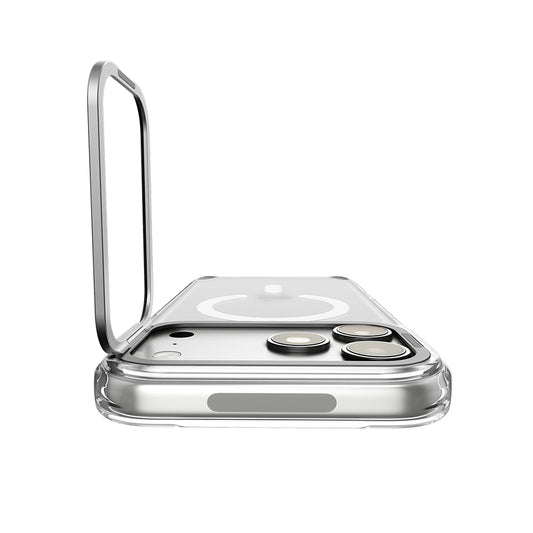 Custodia MagSafe per Apple iPhone 18 Pro / 17 Pro, Spigen, Ultra Hybrid Optik S, Argento Trasparente ACS11921