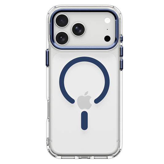 Custodia MagSafe per Apple iPhone 18 Pro / 17 Pro, Spigen, Ultra Hybrid Optik S, Trasparente Blu Navy ACS11922
