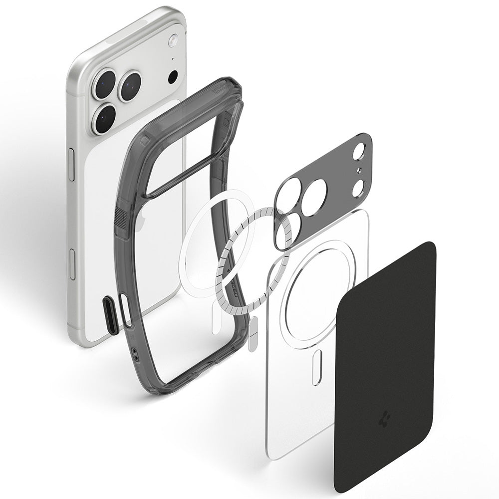 Custodia MagSafe per Apple iPhone 18 Pro / 17 Pro, Spigen, Ultra Hybrid T, Nero Opaco ACS12171