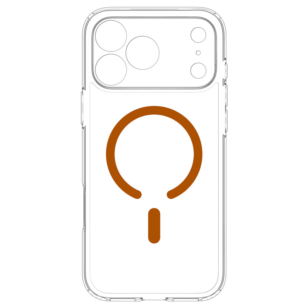 Custodia MagSafe per Apple iPhone 18 Pro / 17 Pro, Spigen, Ultra Hybrid, Trasparente Arancione ACS12159
