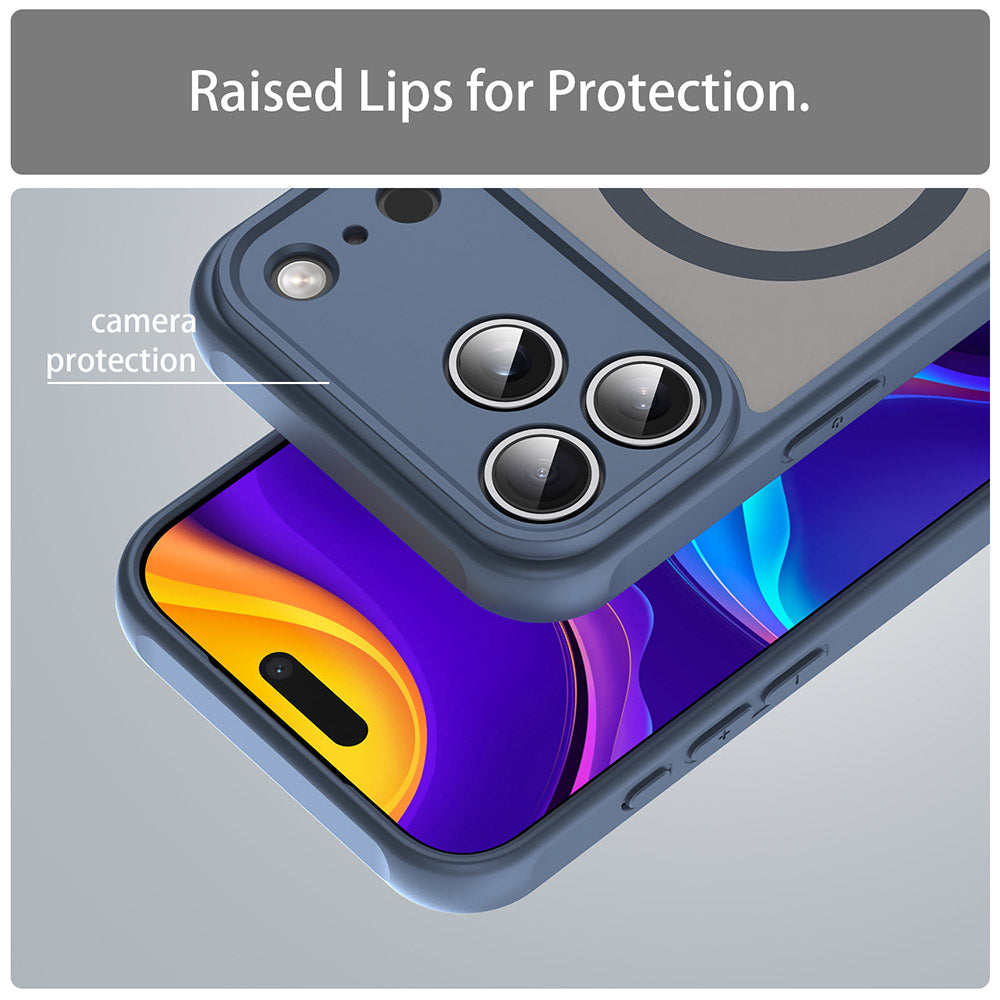 Custodia MagSafe per Apple iPhone 18 Pro / 17 Pro, Techsuit, HaloFrost II, Blu Navy
