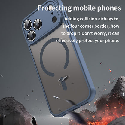 Custodia MagSafe per Apple iPhone 18 Pro / 17 Pro, Techsuit, HaloFrost II, Blu Navy