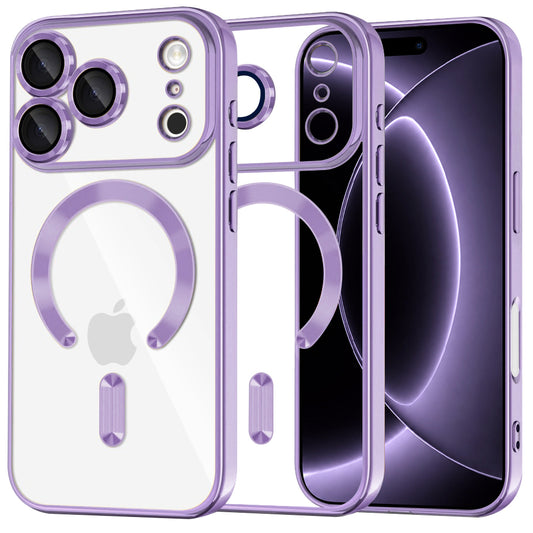Custodia MagSafe per Apple iPhone 18 Pro / 17 Pro, Techsuit, Luxury Crystal, Viola Chiaro